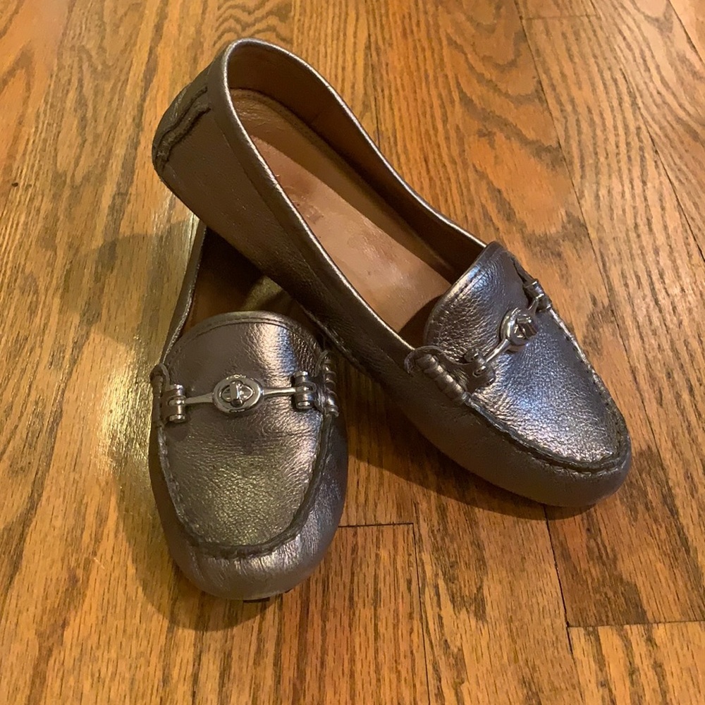 Pewter coach driving moccasins
